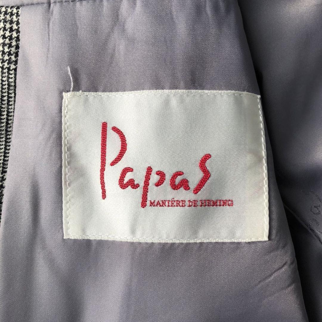 【最高級】Papas パパス★テーラードジャケット グレンチェック サイズ48