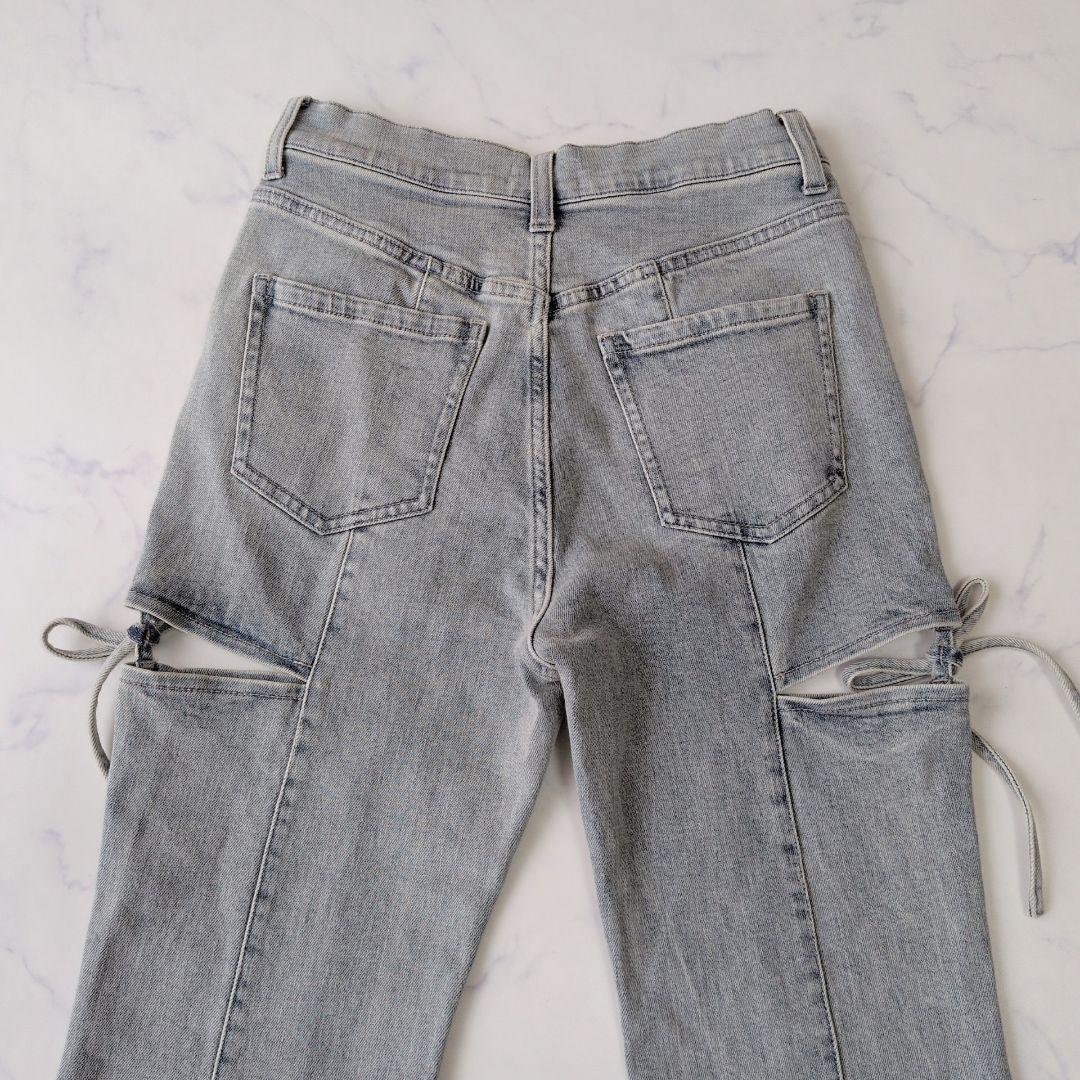 【新品】RESEXXY カットアウトリボンデニムパンツ アイスブルー Mサイズ