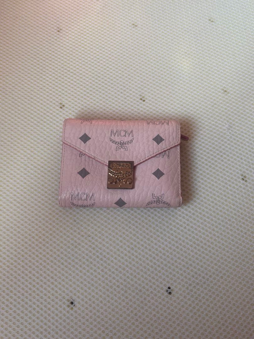 MCM ピンク 三つ折り財布　希少