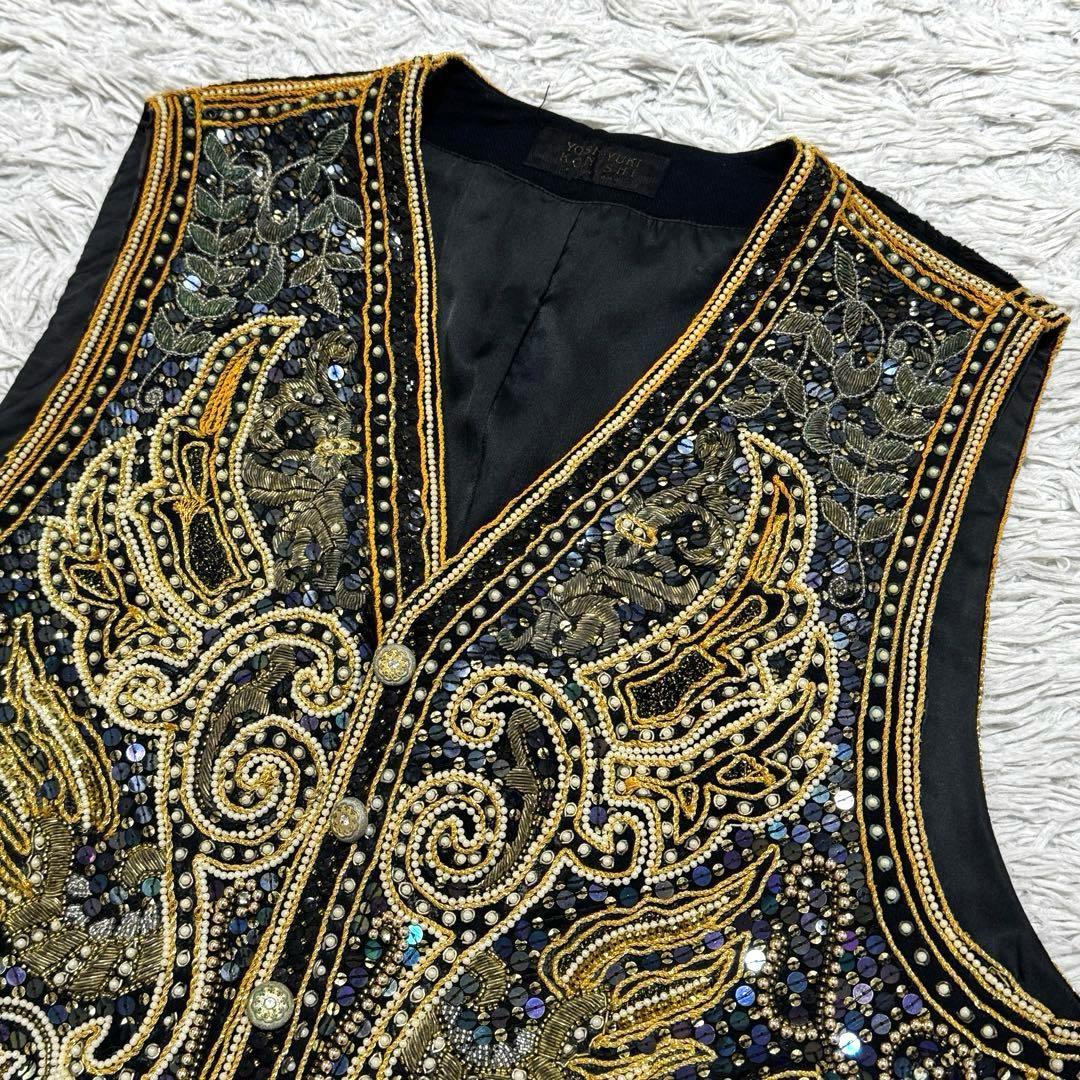 ド派手 豪華 ビーズ刺繍 FICCE YOSHIYUKI KONISHI ベスト