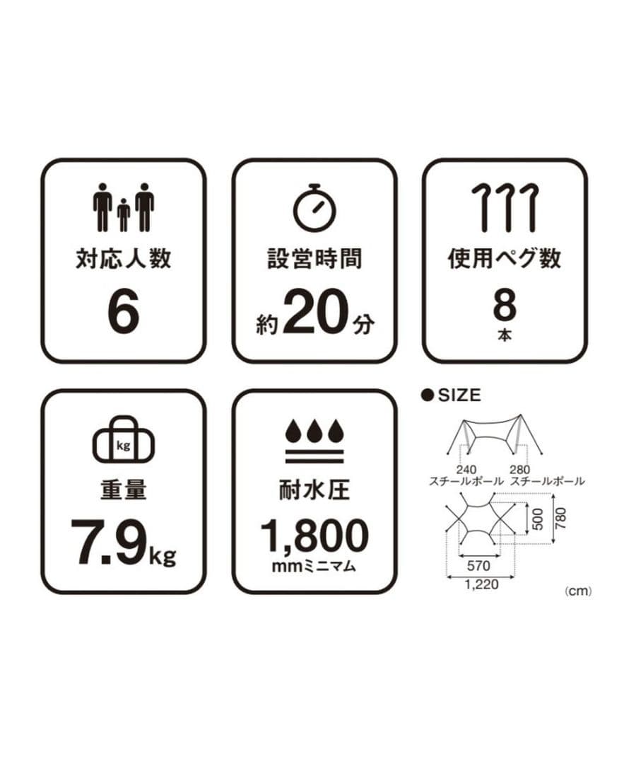  Peak アメニティタープ ヘキサLセット　TP-851SR