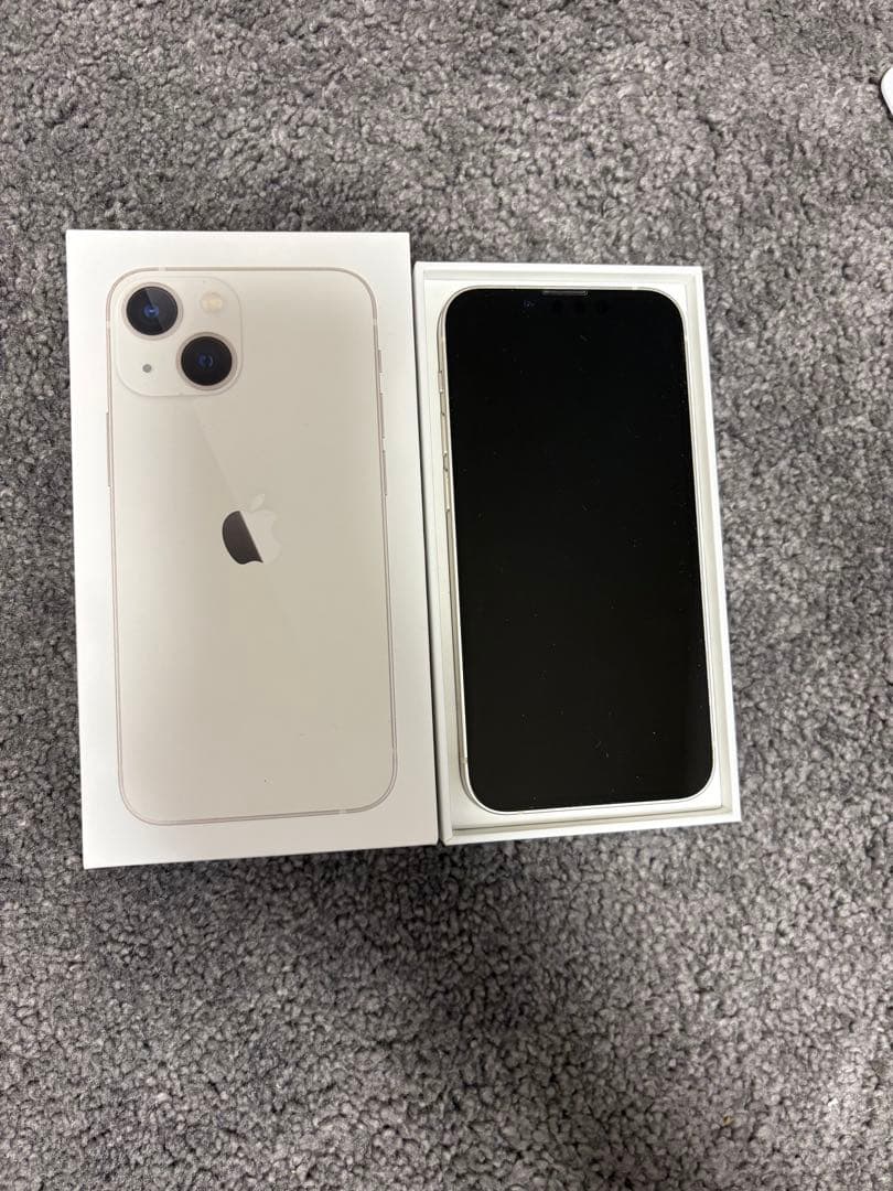 iPhone13 mini 128GB ホワイト 本体 非純正バッテリー　傷なし