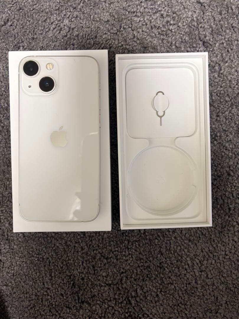 iPhone13 mini 128GB ホワイト 本体 非純正バッテリー　傷なし