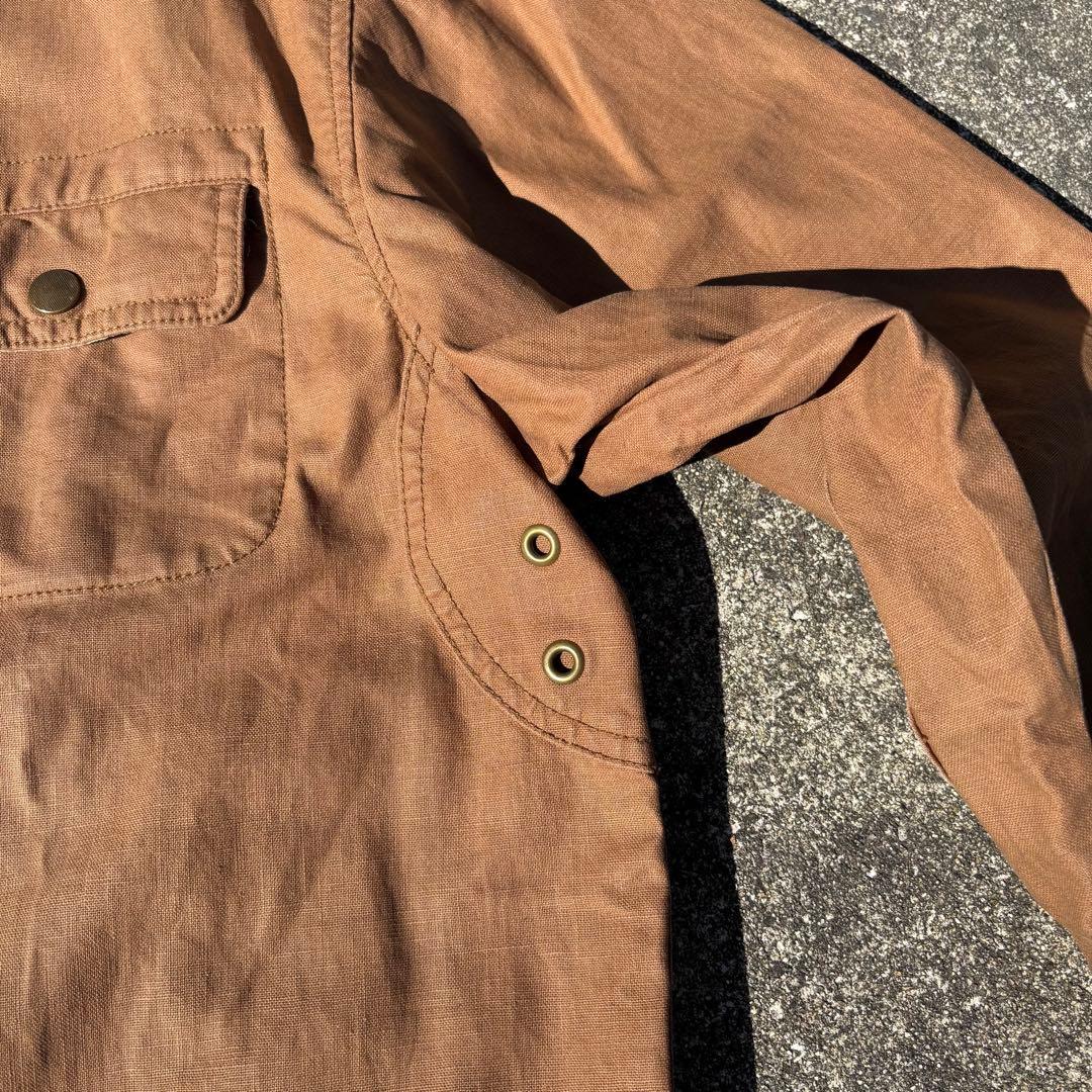 90s OLD GAP リネンジャケット カバーオール ブラウン 白タグ