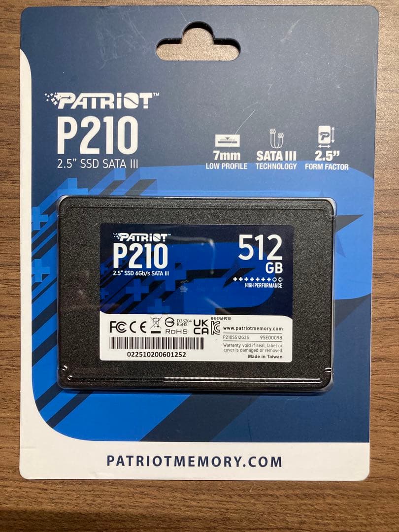 内蔵型SSD PATRIOT SSD 500GB