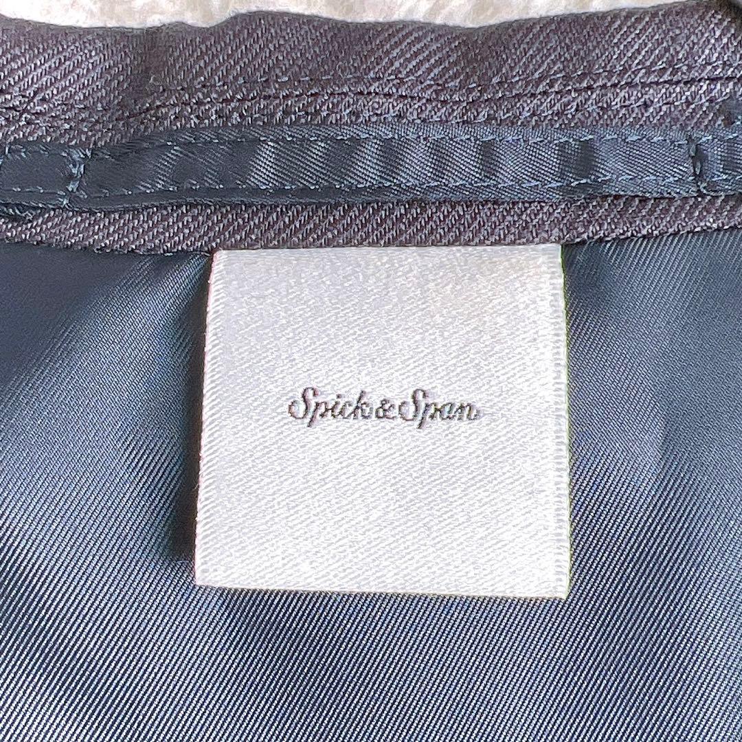 【Spick&Span】美品　リネンブレザージャケット(38)紺ブレ　金ボタン