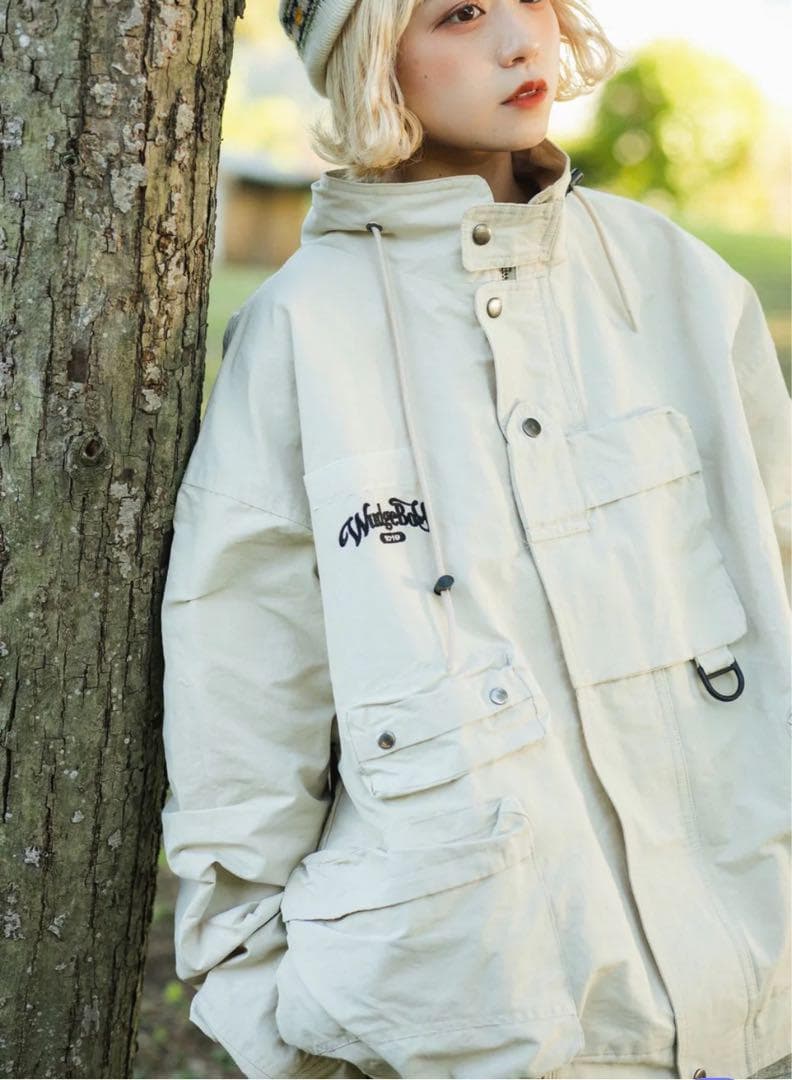 【タグ付】ワッジボーイmilitary stand jumper グレージュ　L