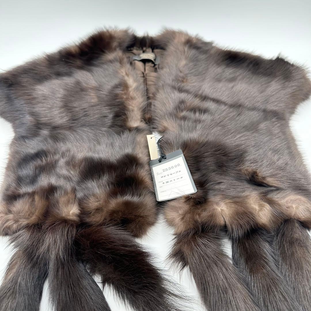 新品タグ付 SOBOL RUSSIAN SABLE ショール フリンジ付き