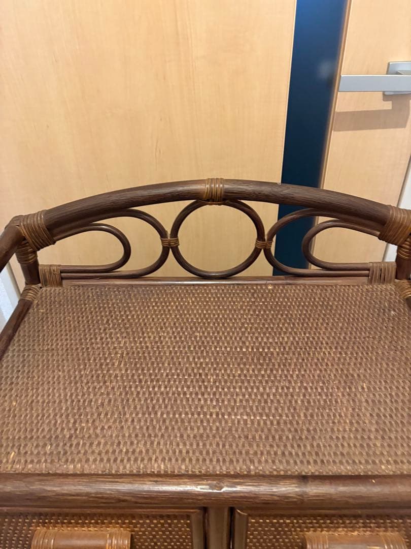 ꧁籐家具꧂ラタン4段チェスト（引き出し5杯）収納タンス レトロ　箪笥