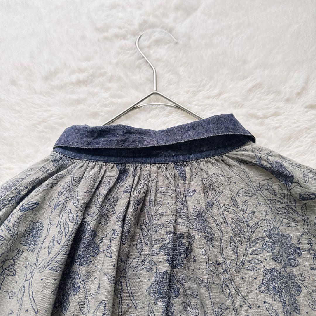 【c s】Vlas Blomme コルトレイクリネンチュニックワンピース