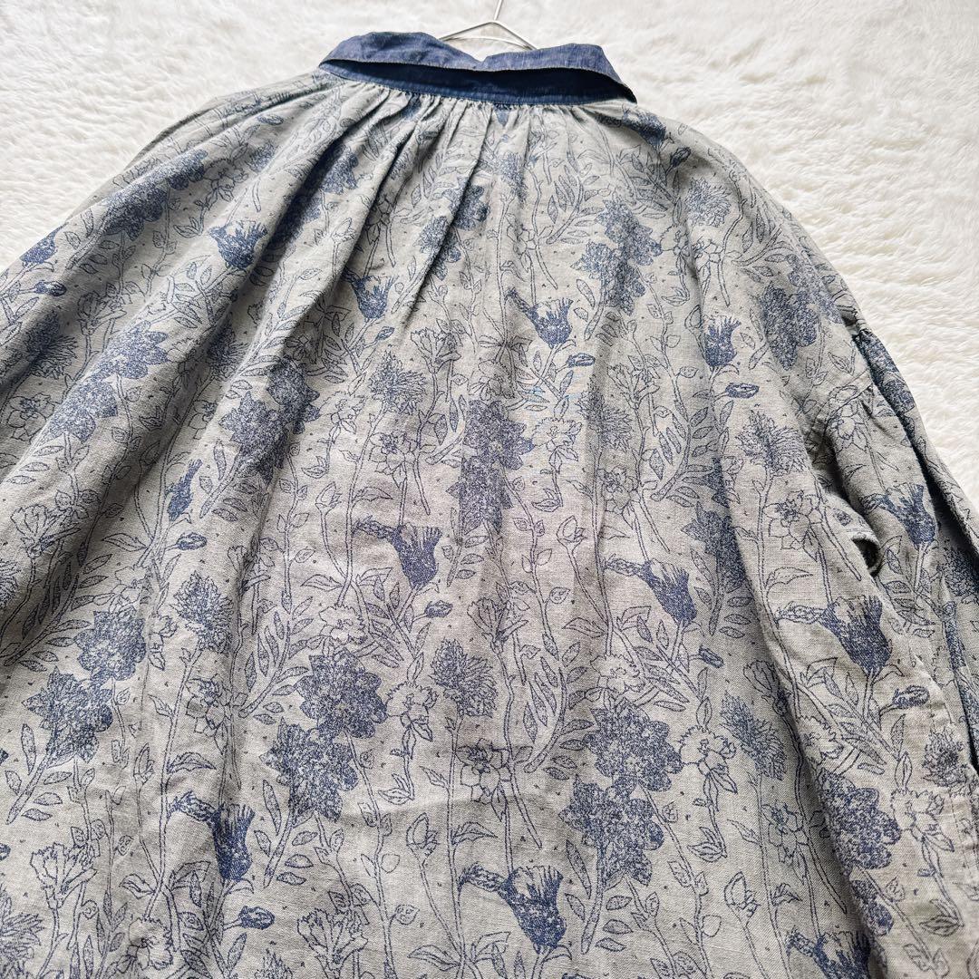 【c s】Vlas Blomme コルトレイクリネンチュニックワンピース