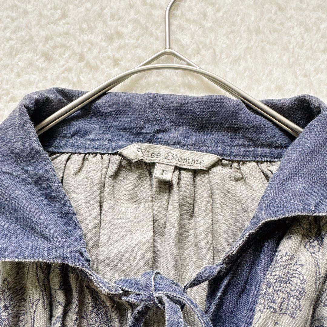 【c s】Vlas Blomme コルトレイクリネンチュニックワンピース