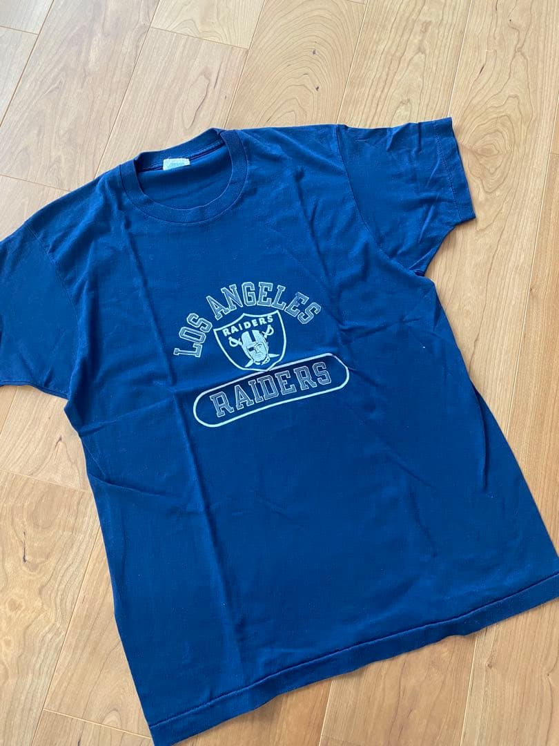 90s USA製 RAIDERS Tシャツ REBELシングルステッチ ネイビー