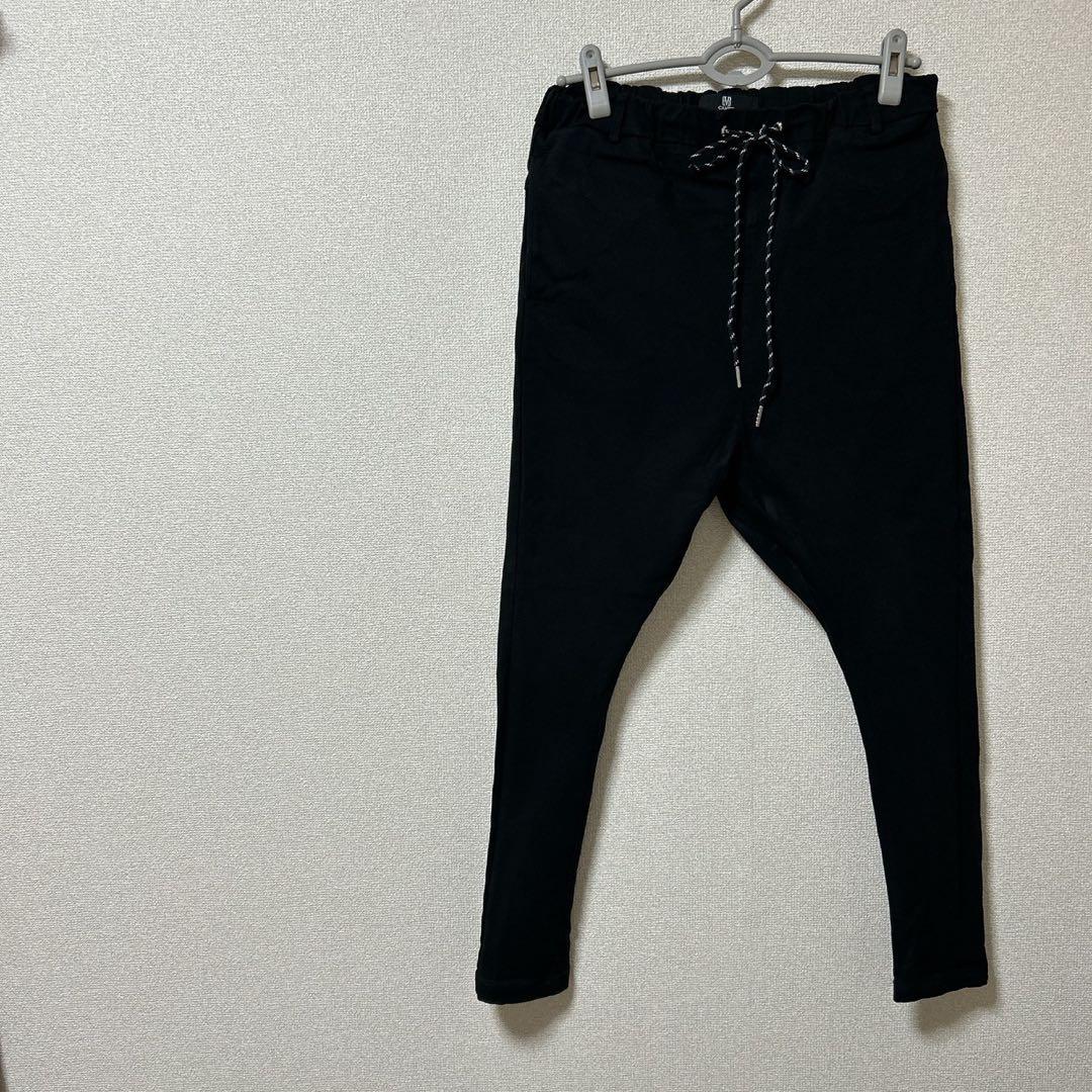 CAMBIO【L】スーパーストレッチサルエルパンツ　テーパード　ブラック　メンズ