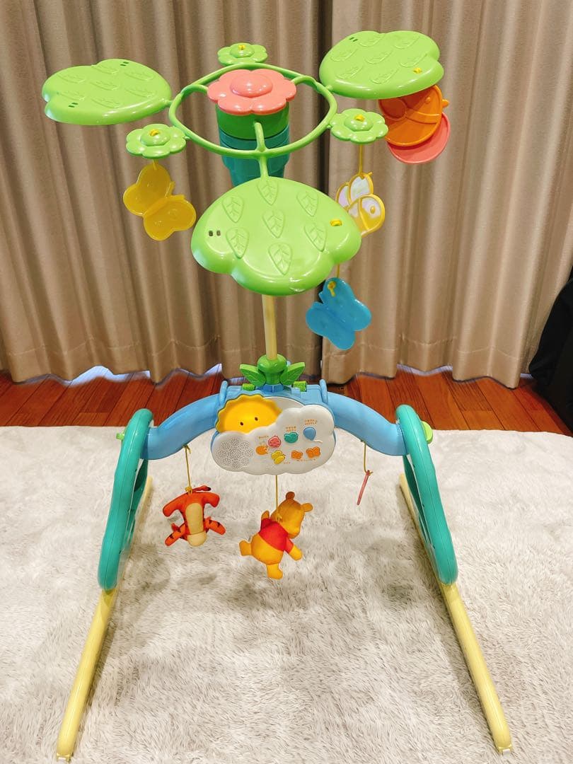 美品　くまのプーさん　えらべる回転6WAYジムにへんしんメリー　プーメリー