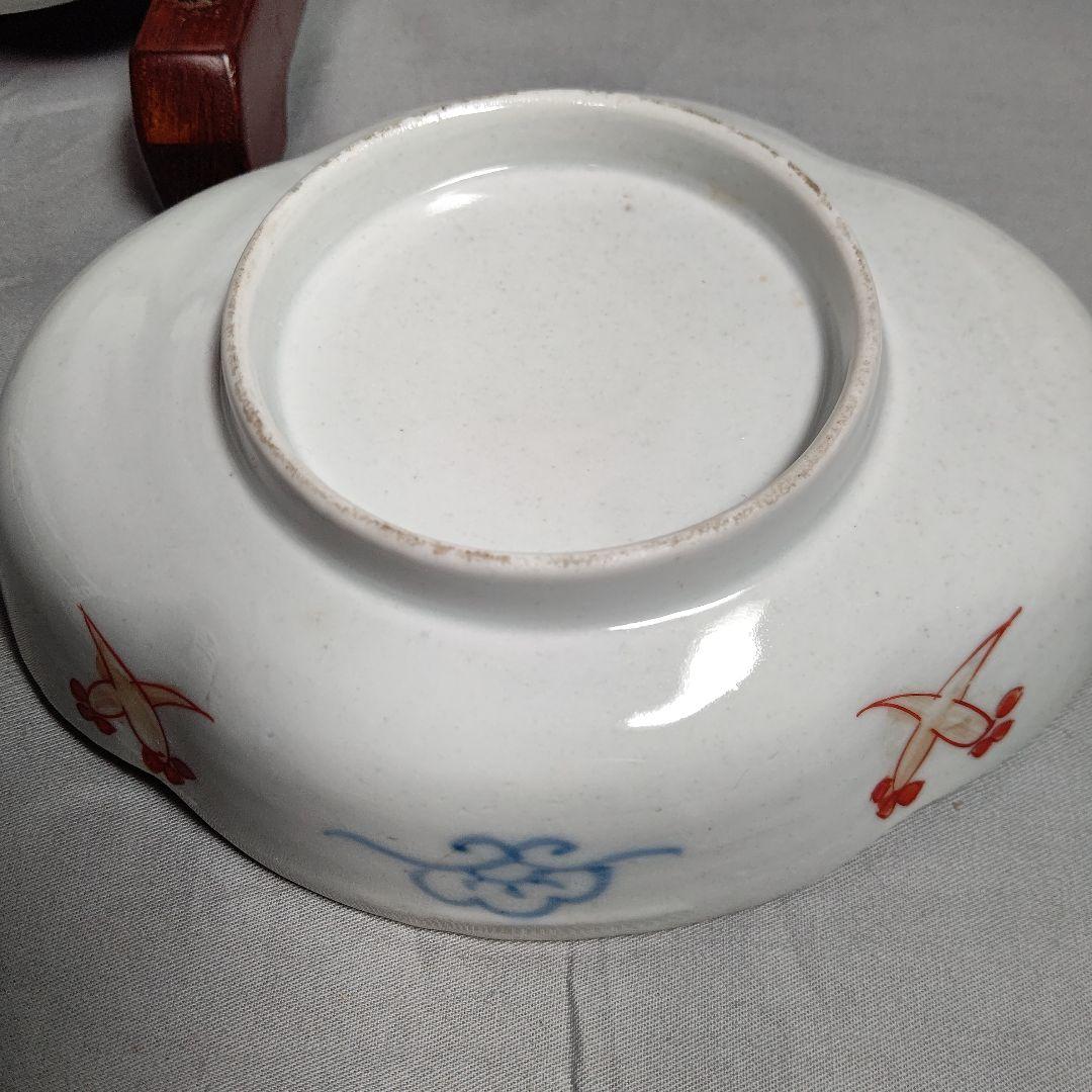 古伊万里 金蘭手 松扇文 膾皿 二客 17×14cm