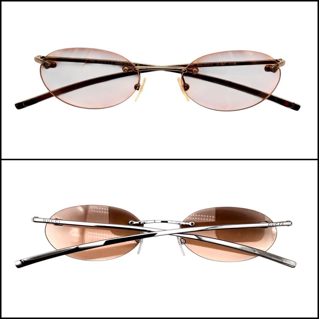 【良品】GUCCI グッチ　リムレス　オーバル　サングラス　Y2K 縁無し