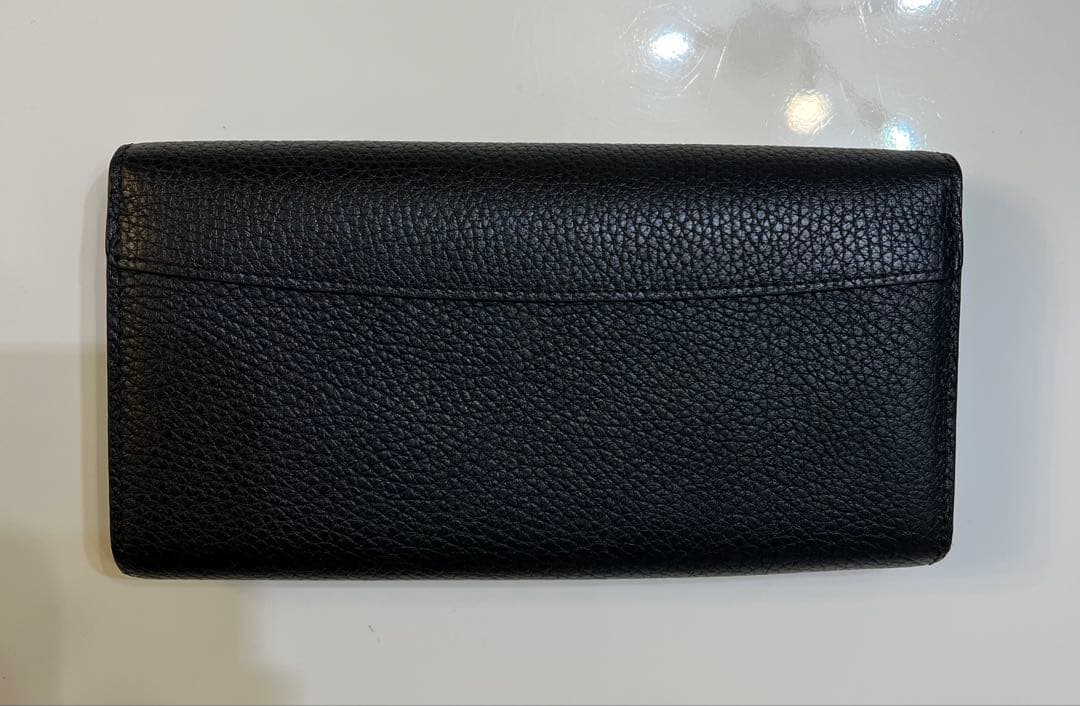 Louis Vuitton ブラック レザー 二つ折り財布