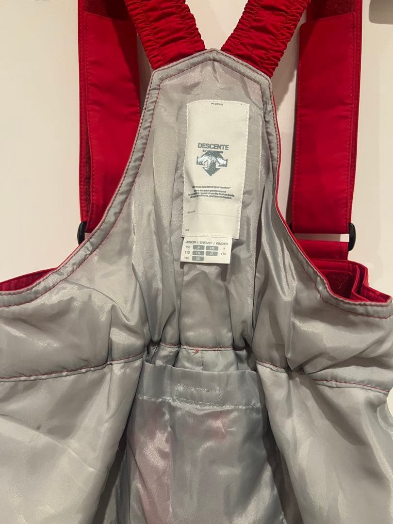 【美品値下】DESCENTE キッズスキーウェア上下セット 110サイズ　紺赤