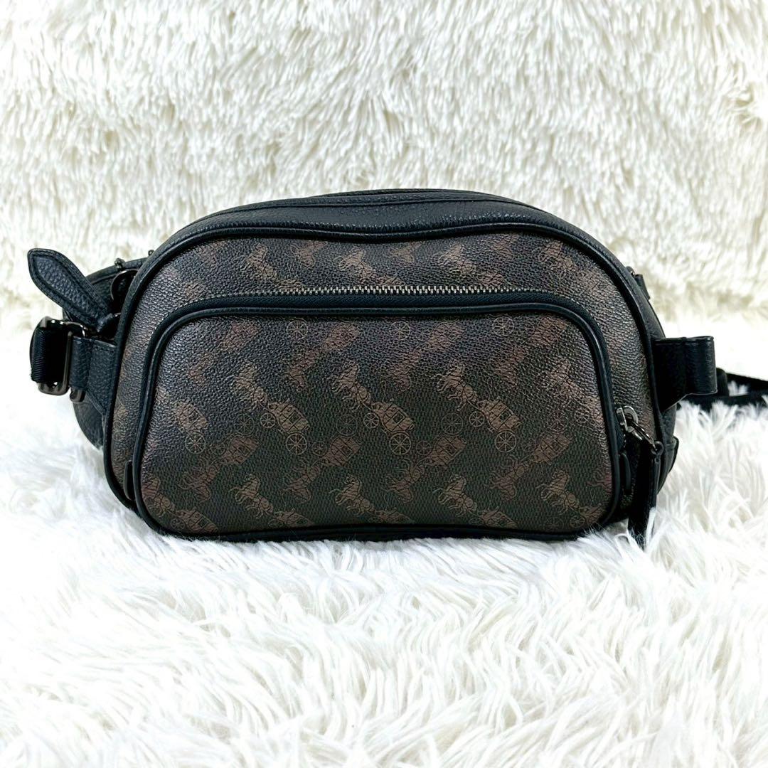 【美品】COACH コーチ ウエストバッグ ホース PVC 1062