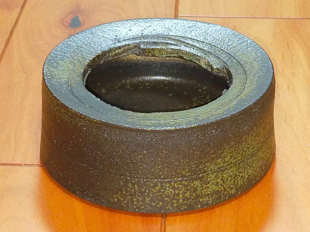 ♥未使用　青備前　建水　在銘　茶道具　備前　骨董　古玩