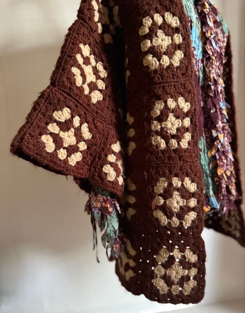 ハンドメイド ヴィンテージ グラニー ニット カーディガン
