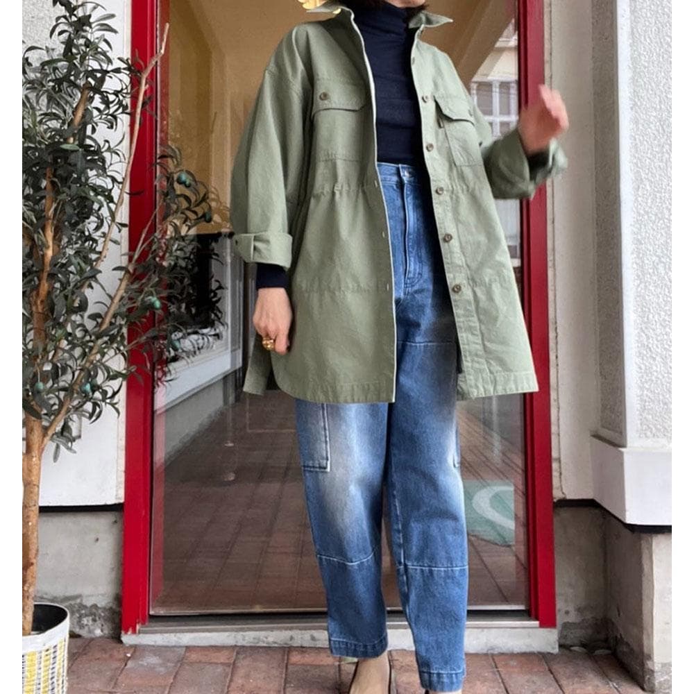 lelill レリル ミリタリーシャツ ドロスト オーバーサイズ コットン100
