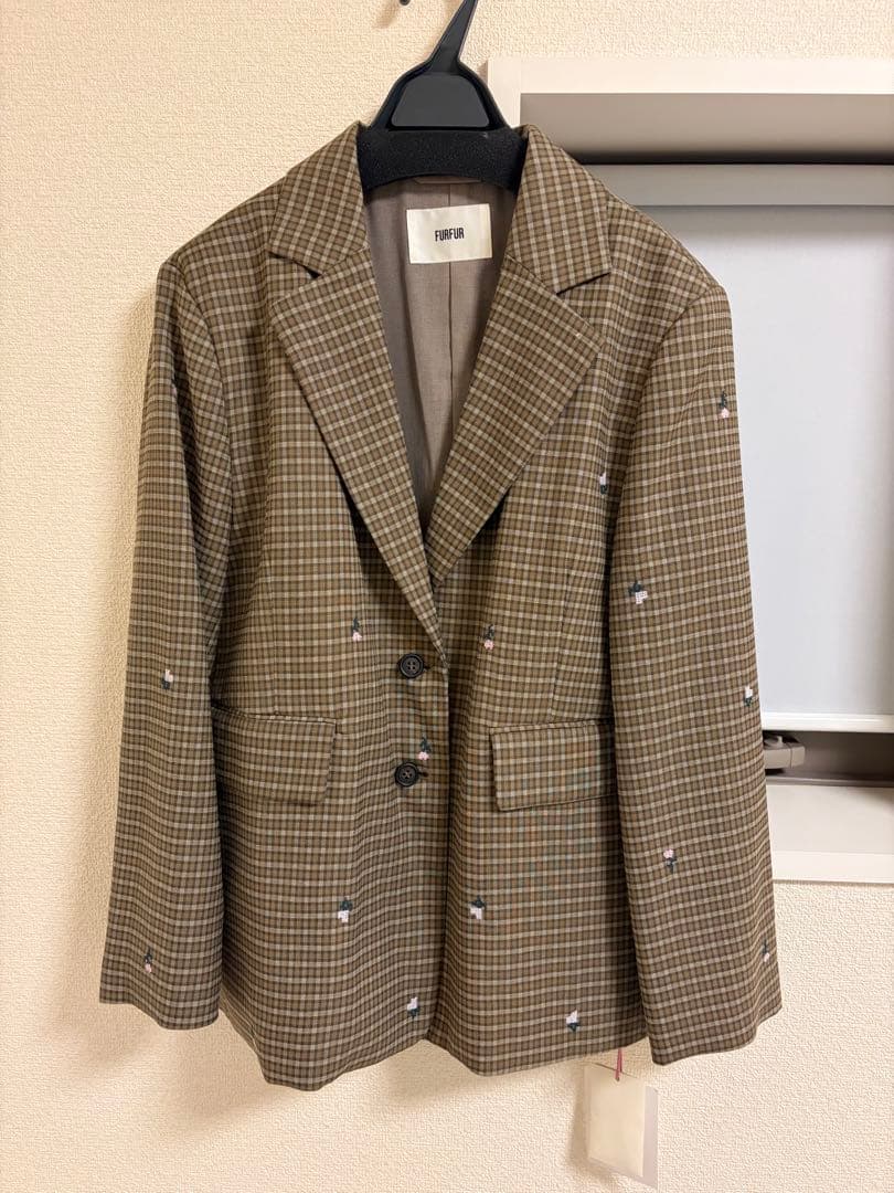 新品　FURFUR ローズ刺繍テーラードジャケット