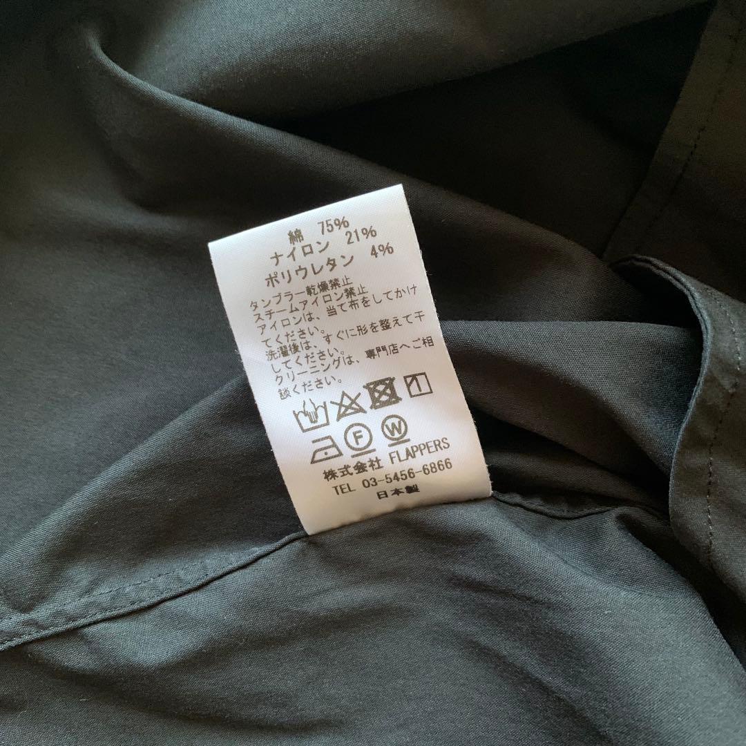 美品♡近年♡ティッカ シャツワンピース ハーフボタン コットン チャコールグレー