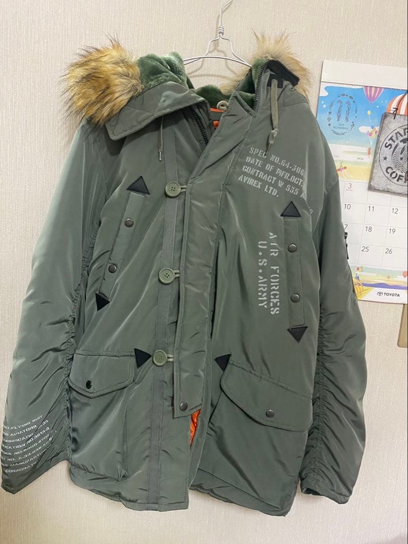 hiro　　美品　AVIREXメンズL N-3Bモッズコート