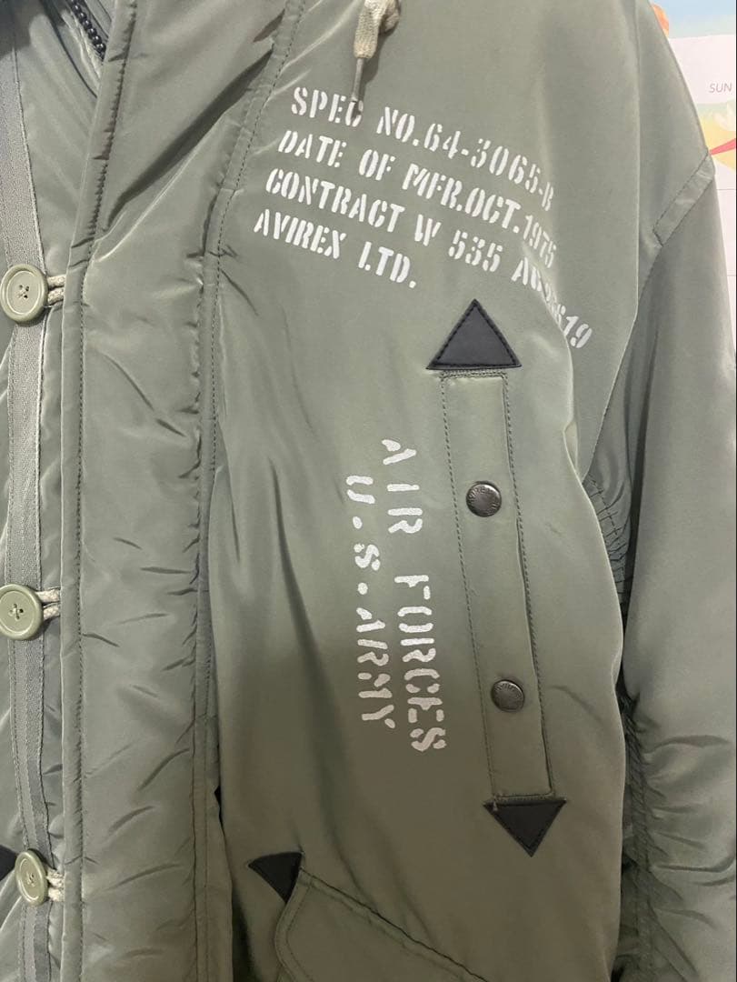 hiro　　美品　AVIREXメンズL N-3Bモッズコート