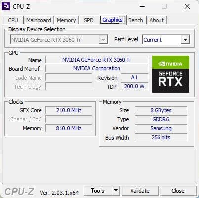 玄人志向 GALAKURO GG-RTX3060Ti-E8GB/DF/LHR