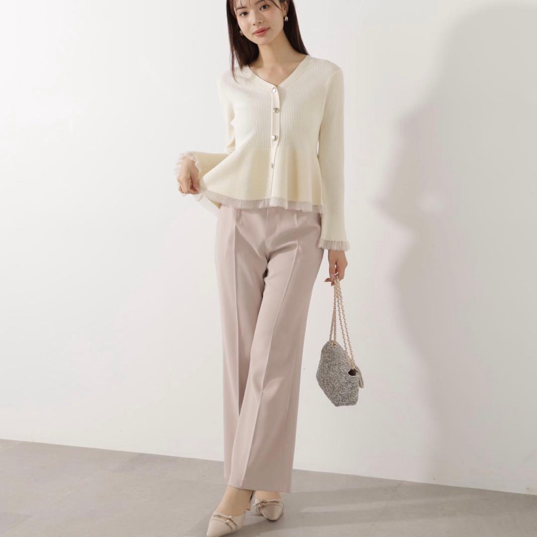 PROPORTION BODY DRESSING シアー切替ペプラムニット