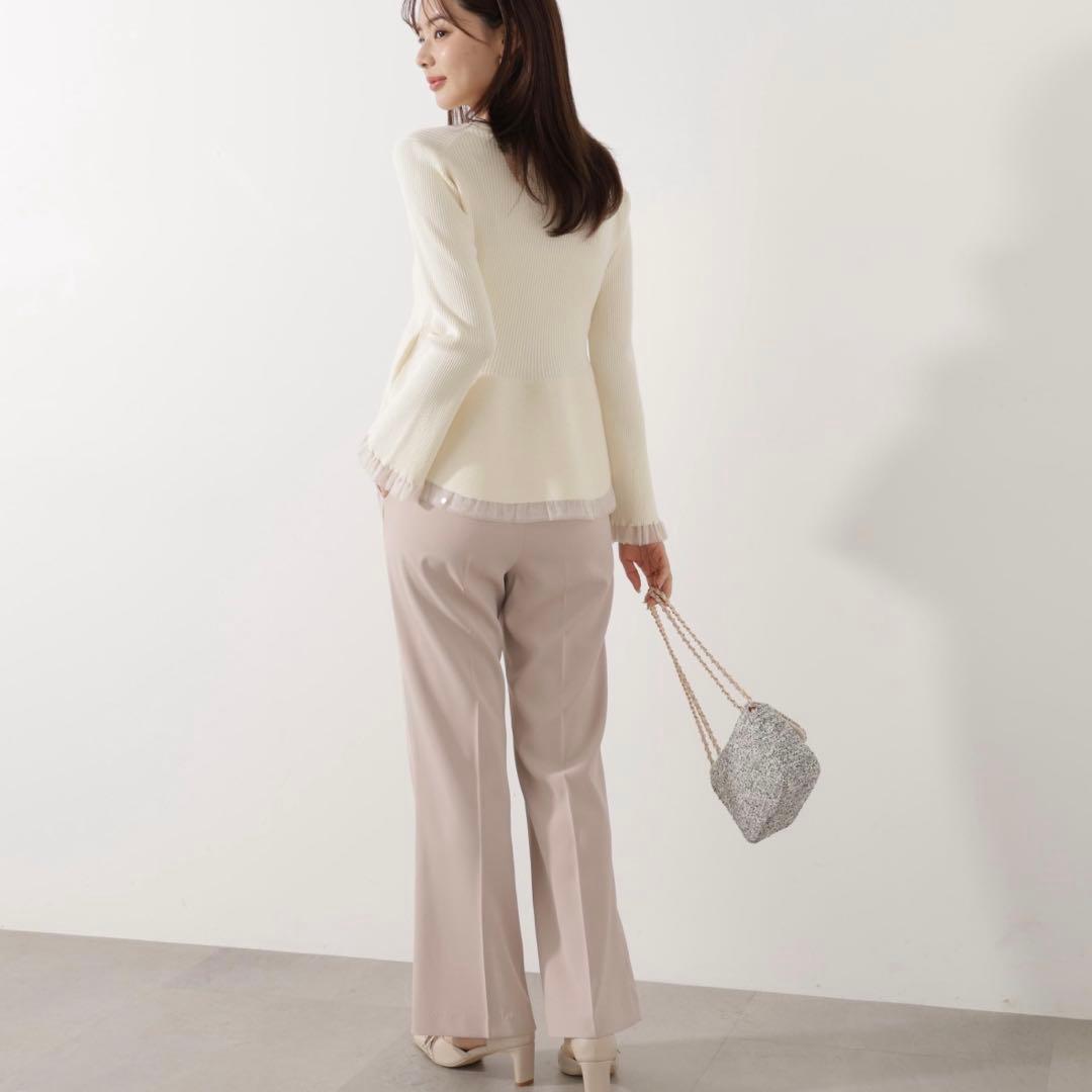 PROPORTION BODY DRESSING シアー切替ペプラムニット