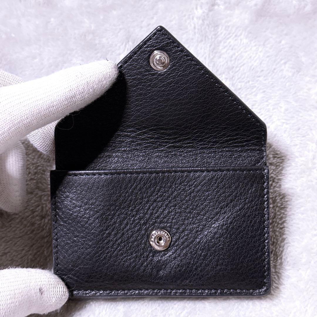 【極美品】バレンシアガ ペーパーミニウォレット 折り財布 三つ折り ブラック