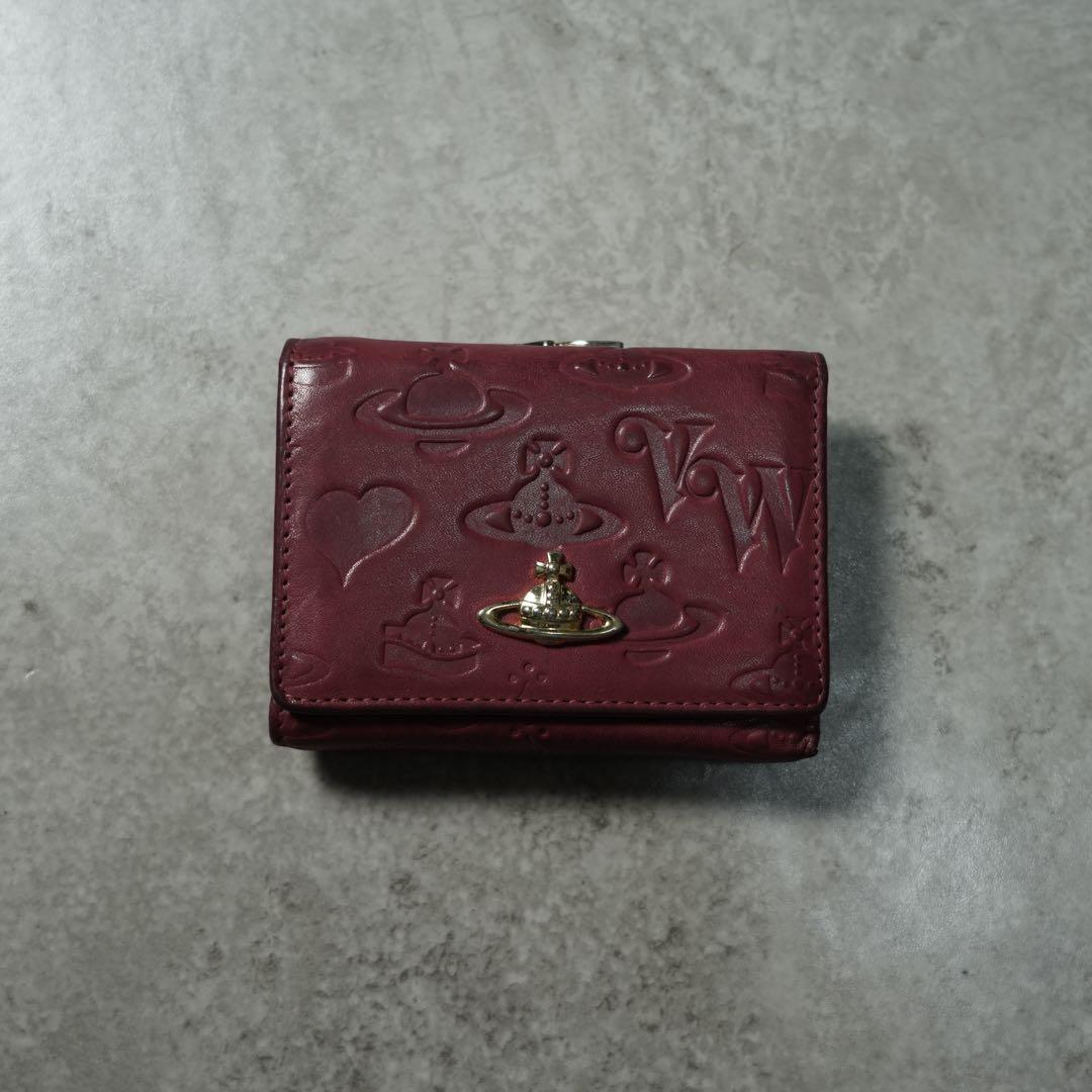 Vivienne Westwood 三つ折り財布 ピンク 金具 オーブ 刻印