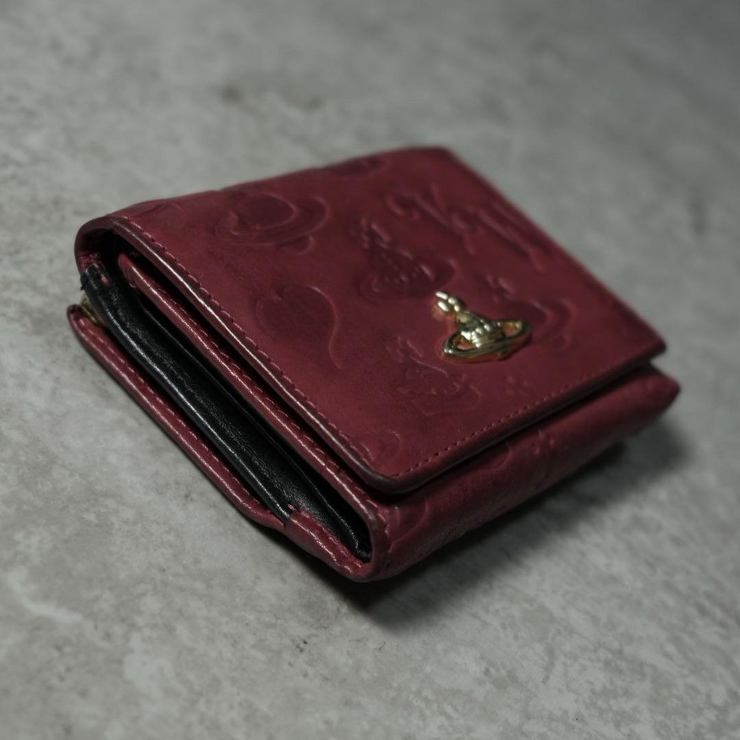 Vivienne Westwood 三つ折り財布 ピンク 金具 オーブ 刻印