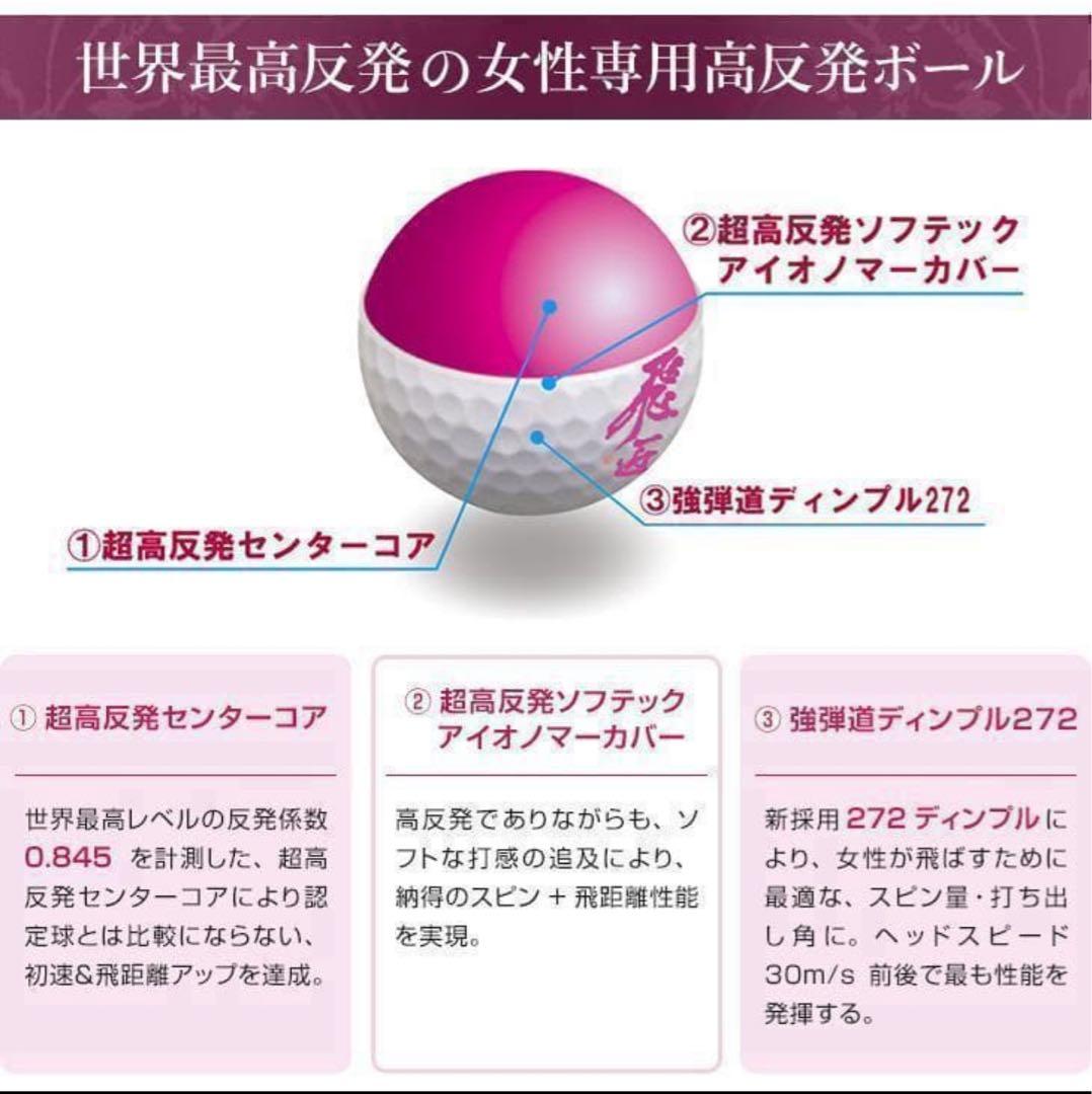 世界一飛ぶ女性用 ボール ワークスゴルフ 飛匠プレミアムレディ　7箱セット
