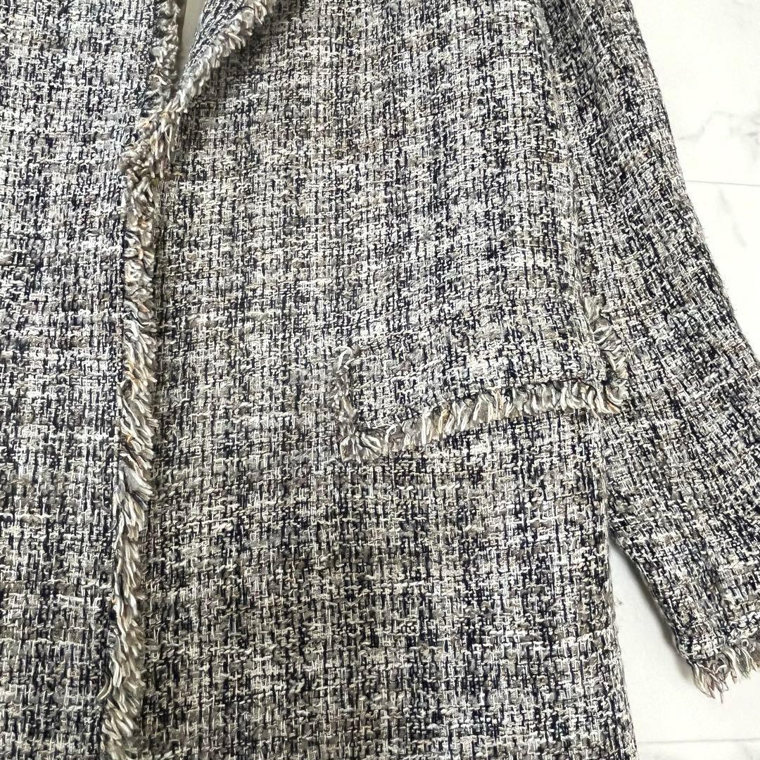 theory 2020SS 華やかミックスツイード　ノーカラーコート　P