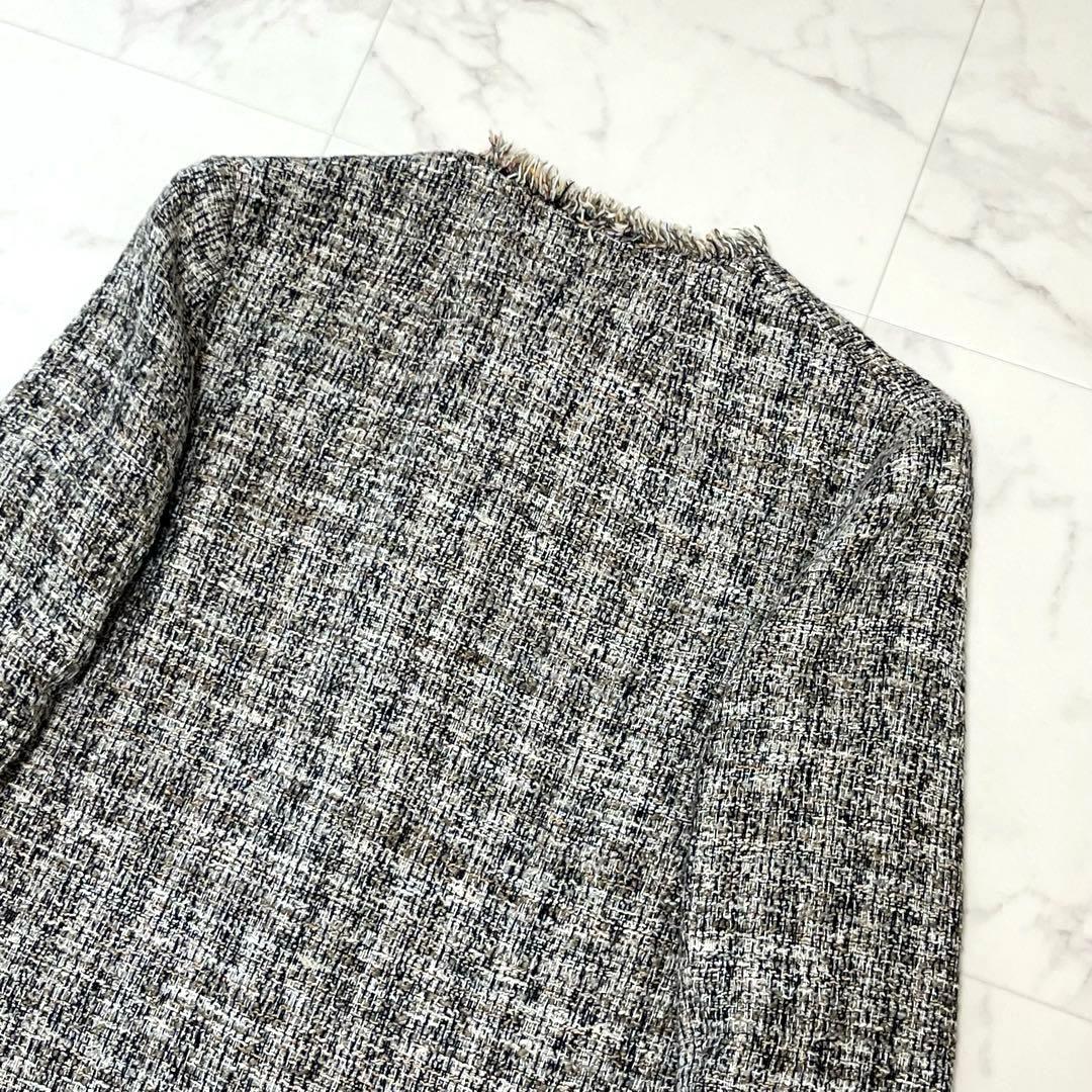 theory 2020SS 華やかミックスツイード　ノーカラーコート　P