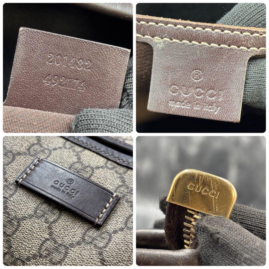 ✨美品✨GUCCI GG ボストンバッグ ベージュ ブラウン レザー 金具 ロゴ