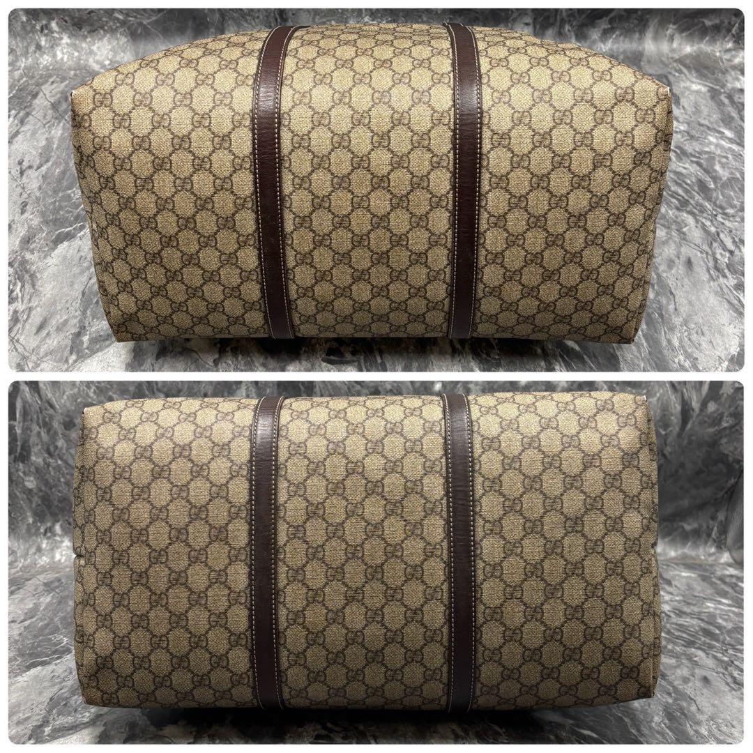 ✨美品✨GUCCI GG ボストンバッグ ベージュ ブラウン レザー 金具 ロゴ