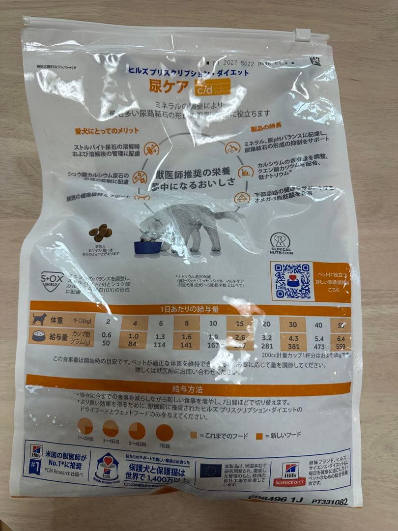 ヒルズプリスクリプションダイエット　犬用 c/d マルチケア　3kg　尿ケア