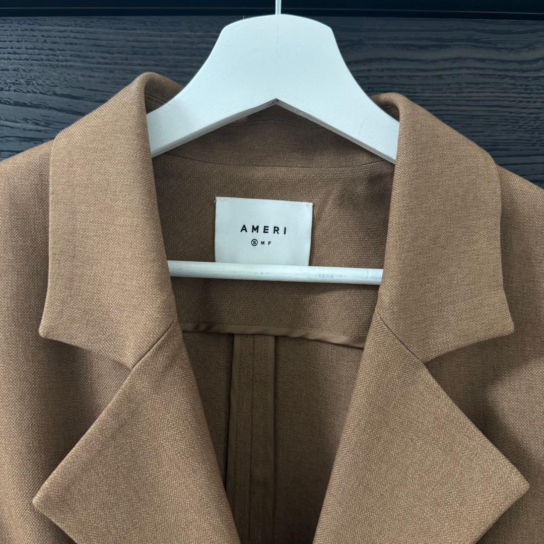【美品】Ameri WAIST SHAPE FLARE JACKETブラウンS