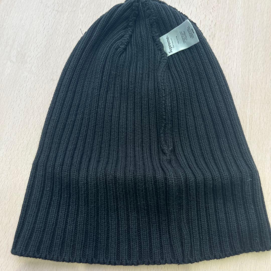 Supreme 黒 ニット帽 新品タグ付き