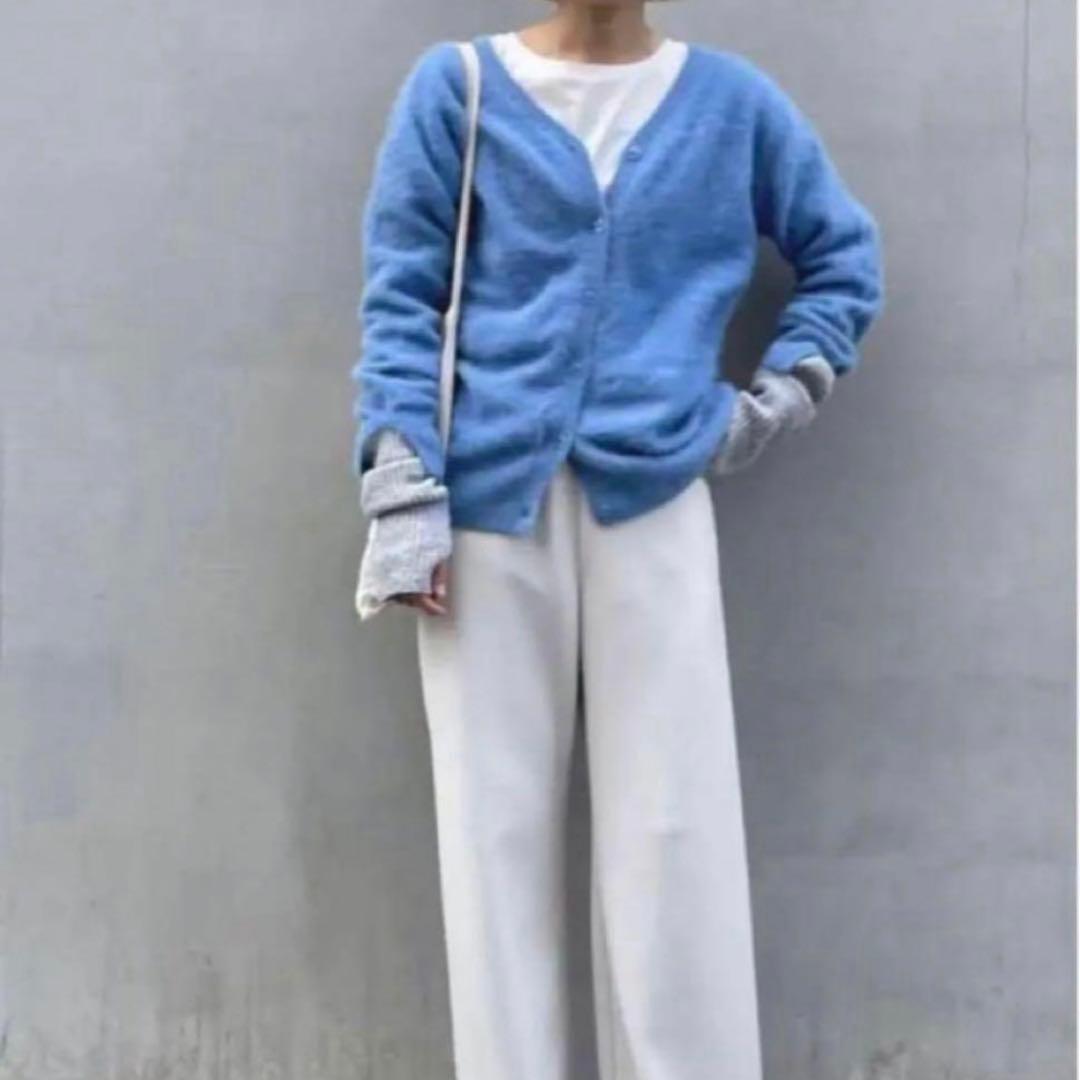シーナリー shenery ファーカシミヤ　3wayニットカーディガン　ブルー