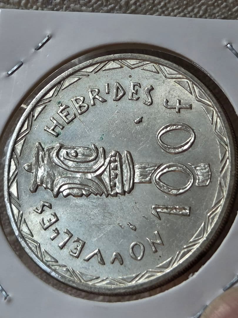 フランス領ニューへブリジース諸島　マリアンヌ像　100フラン銀貨　1966