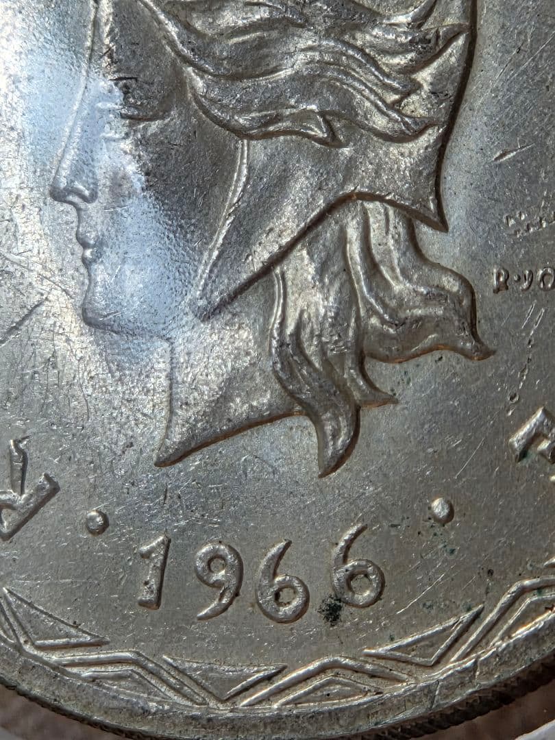 フランス領ニューへブリジース諸島　マリアンヌ像　100フラン銀貨　1966