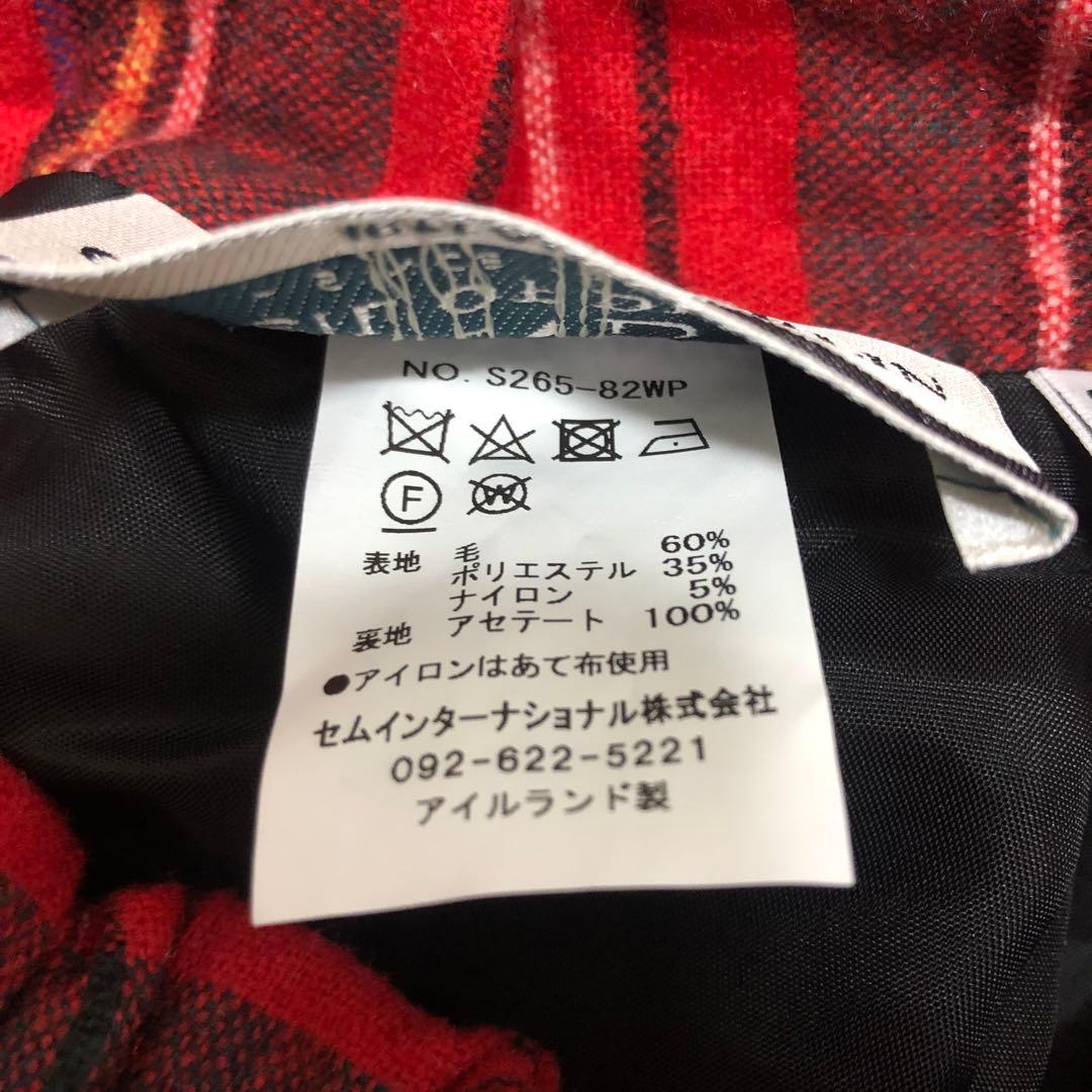 オニールオブダブリン ウール ブレンド タック チェック ロングスカート
