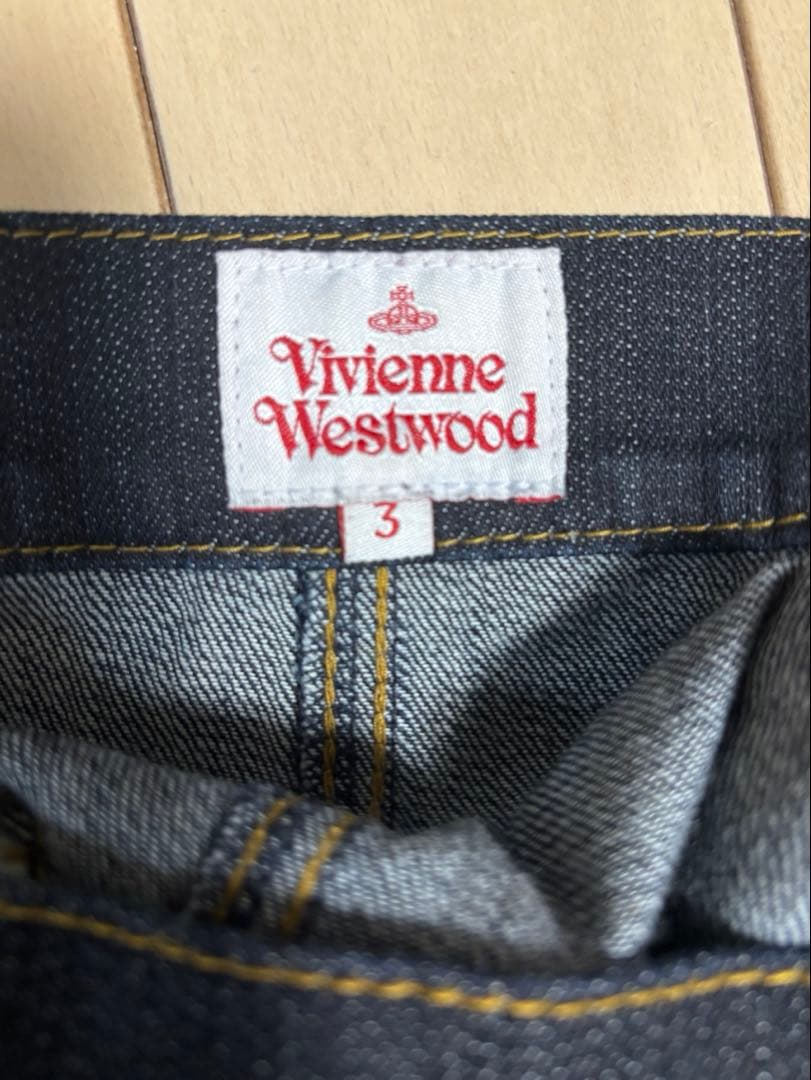 【Vivienne Westwood】オーブ刺繍 ブルーデニム キュロットパンツ
